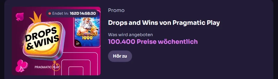 WinSpirit Casino Drops and Wins mit 100.400 Preisen pro Woche